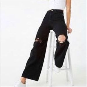 Forever 21 black wide leg jeans